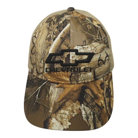 Chevrolet Embroidered Logo Realtree Camo Mesh Snapback Cap Trucker Hat NWOT - Picture 1 of 13